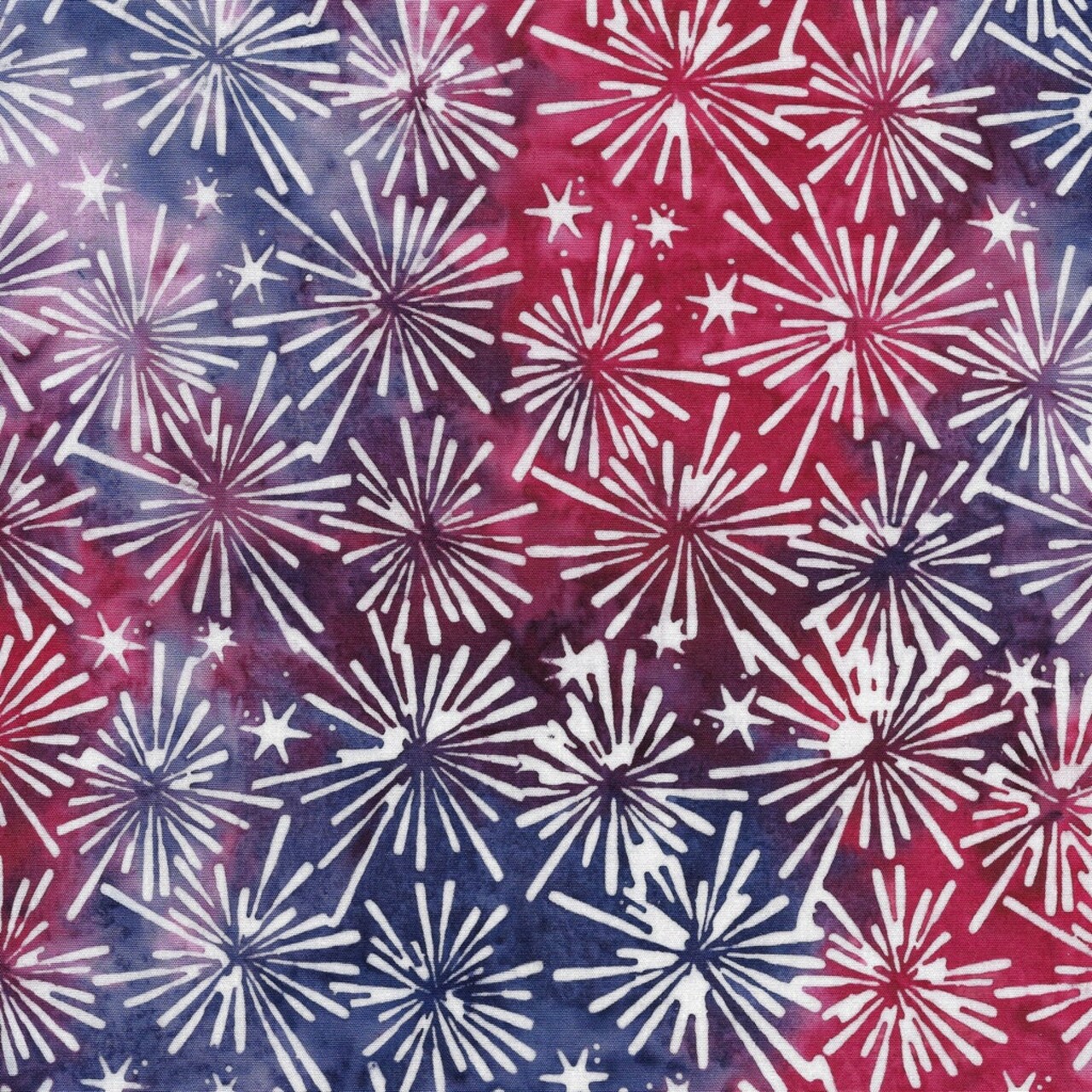 Fabric Lumin Red Blue Dusty Bursting Stars Jubilee Island Batiks by the Quarter Yard 122453817